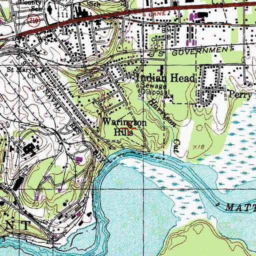 Topographic Map of Mattawoman Woods, MD