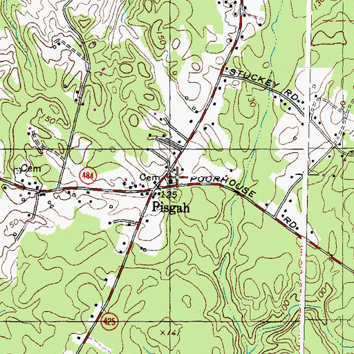 Topographic Map of Pisgah United Methodist Church Cemetery, MD
