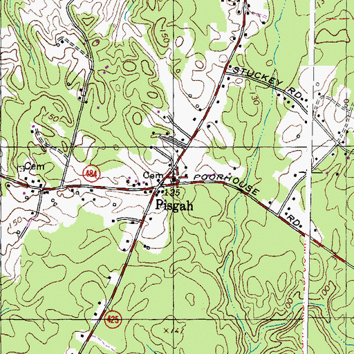 Topographic Map of Pisgah Methodist Church, MD