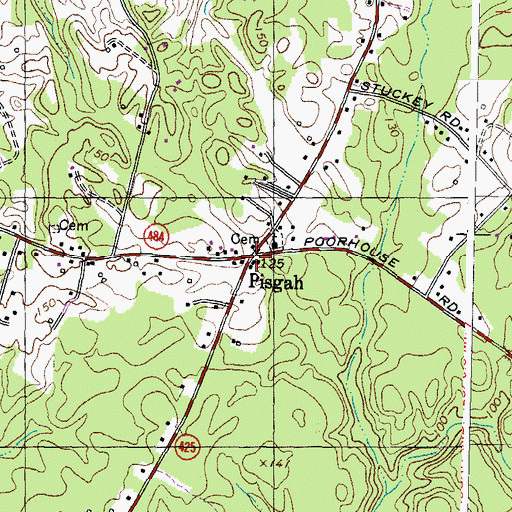 Topographic Map of Pisgah Post Office, MD