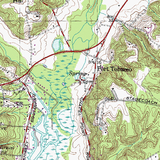 Topographic Map of Port Tobacco Courthouse Historic Site, MD
