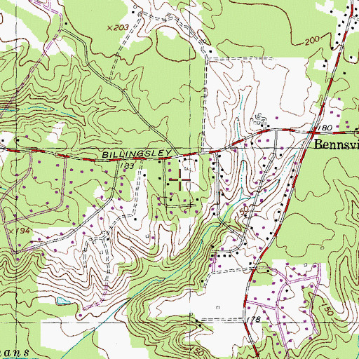 Topographic Map of Quiet Acres, MD