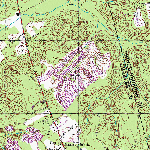 Topographic Map of Strawberry Hills Estates, MD
