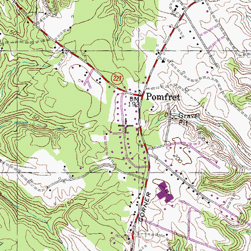 Topographic Map of Pomfret Estates, MD