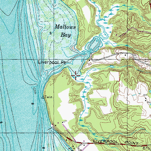 Topographic Map of Mallows Creek, MD