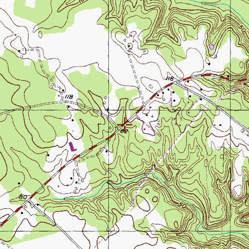 Topographic Map of Mount Hope, MD