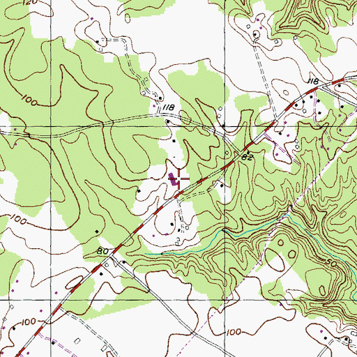 Topographic Map of Mount Hope / Nanjemoy Elementary School, MD