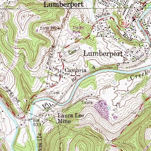 Topographic Map of Hornor Spring, WV