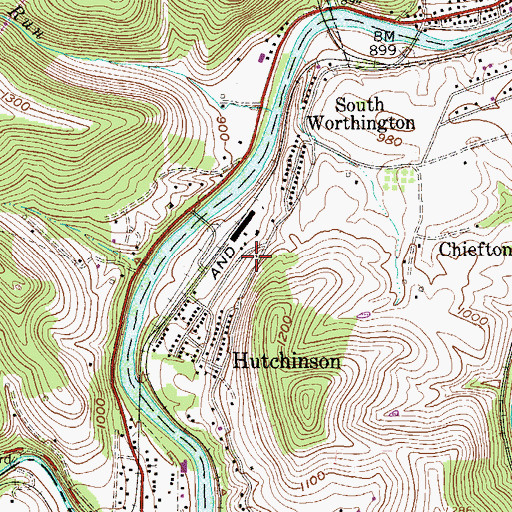 Topographic Map of Fisher Foundry Spring, WV
