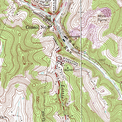 Topographic Map of Jamison Number 9 Mine Camp Spring, WV