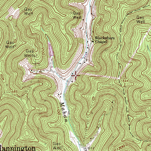 Topographic Map of John Gump Spring, WV
