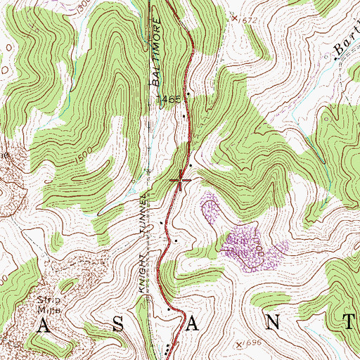 Topographic Map of L C McDaniels Spring, WV