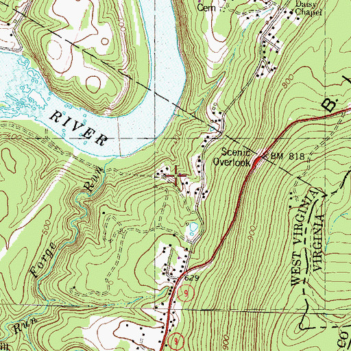 Topographic Map of Hostler Spring, WV