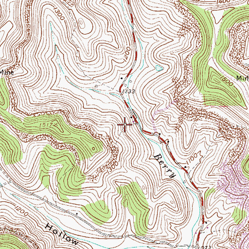 Topographic Map of Dennis Cather Spring, WV