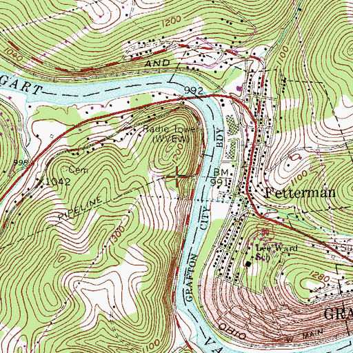 Topographic Map of Joseph A Coy Spring, WV