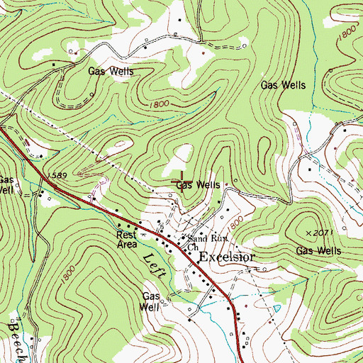 Topographic Map of Excelsior School Spring, WV