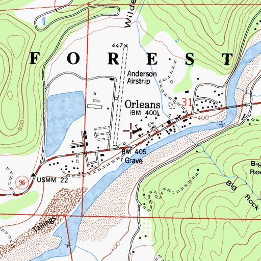 Topographic Map of Orleans Elementary School, CA