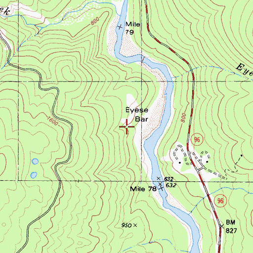 Topographic Map of Eyese Bar (historical), CA