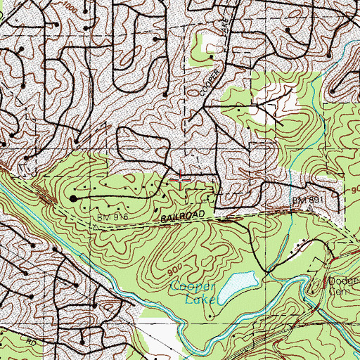 Topographic Map of Blair-Miller Cemetery, GA