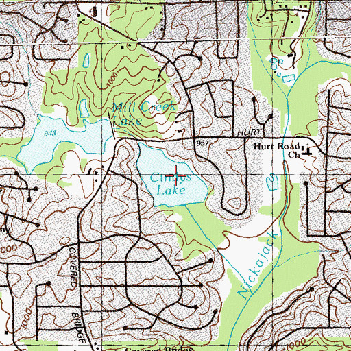 Topographic Map of Cindys Lake, GA