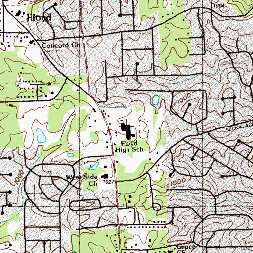 Topographic Map of Floyd Middle School, GA