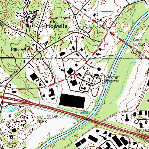 Topographic Map of Lee Industrial Park, GA