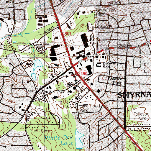 Topographic Map of Dickson Shopping Center, GA