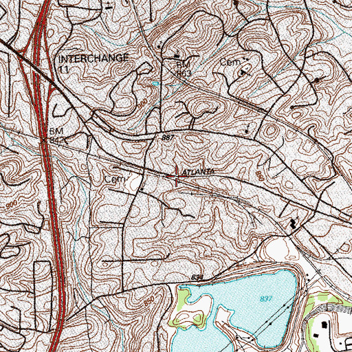 Topographic Map of Miralia, GA