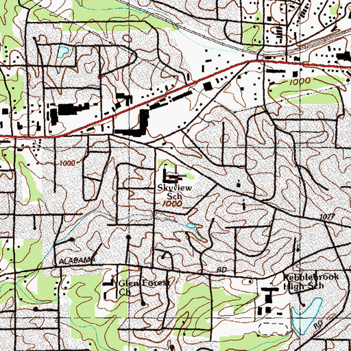 Topographic Map of Sky View Elementary School, GA
