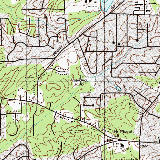 Topographic Map of Wallace Park, GA