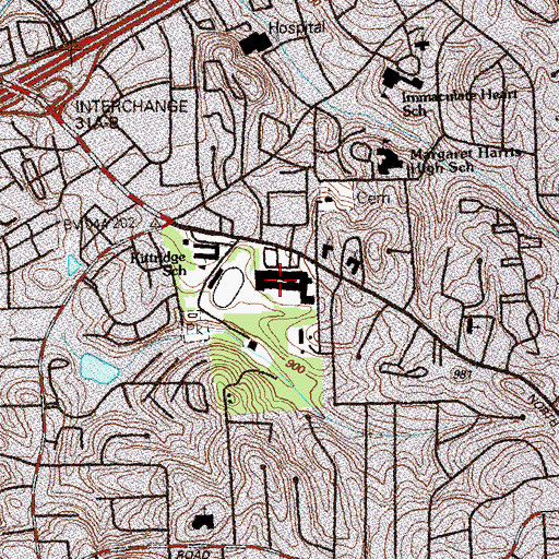 Topographic Map of Elizabeth Andrews High School, GA
