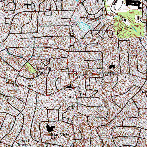 Topographic Map of Briarcliff La Vista Shopping Center, GA