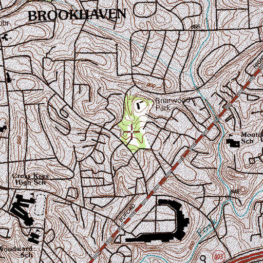 Topographic Map of Briarwood Park, GA