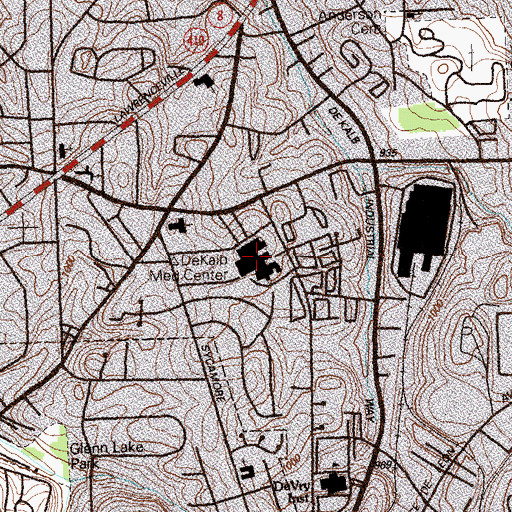 Topographic Map of Dekalb Medical Center, GA