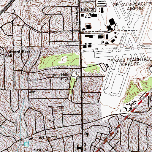 Topographic Map of Georgian Hills Park, GA