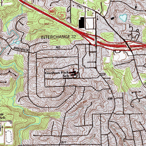 Topographic Map of Gresham Park Elementary School, GA