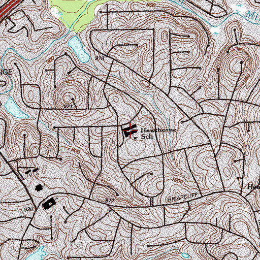 Topographic Map of Hawthorne Elementary School, GA