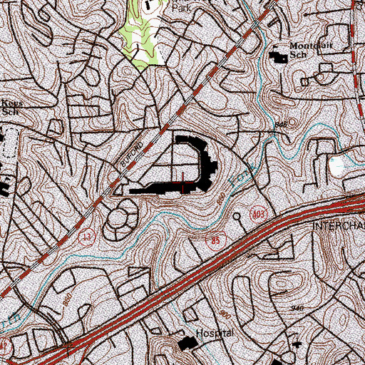 Topographic Map of Northeast Plaza Shopping Center, GA