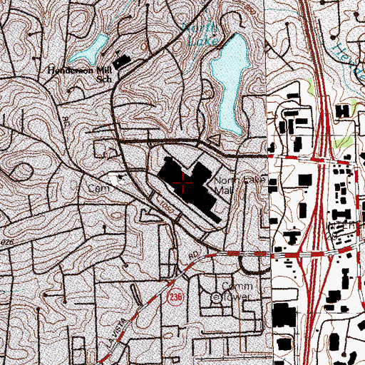 Topographic Map of Northlake Mall Shopping Center, GA
