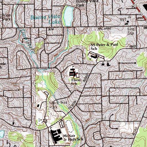 Topographic Map of Tilson Elementary School, GA
