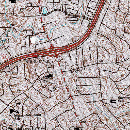 Topographic Map of Williamsburg Village Shopping Center, GA