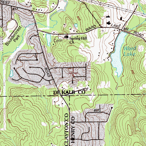 Topographic Map of Woodcrest, GA
