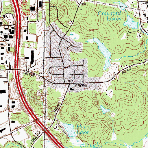 Topographic Map of Cedar Grove Acres, GA