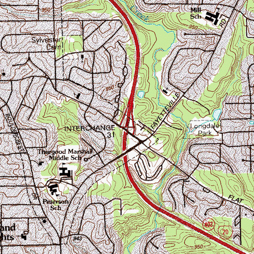 Topographic Map of Exit 31, GA
