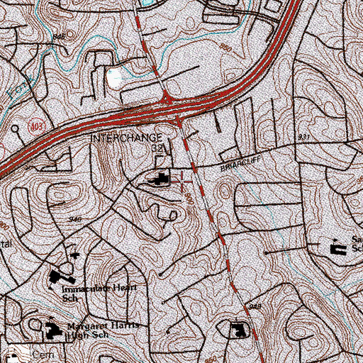 Topographic Map of Briarcliff Shopping Center, GA
