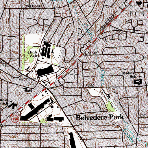 Topographic Map of Columbia Village Shopping Center, GA