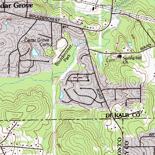 Topographic Map of Miramar, GA