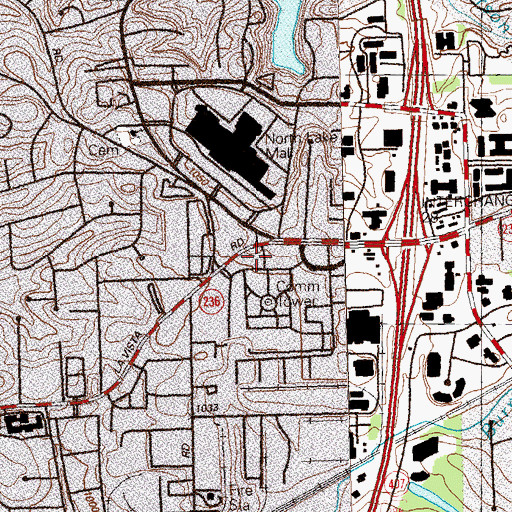Topographic Map of Northlake Tower Festival Shopping Center, GA