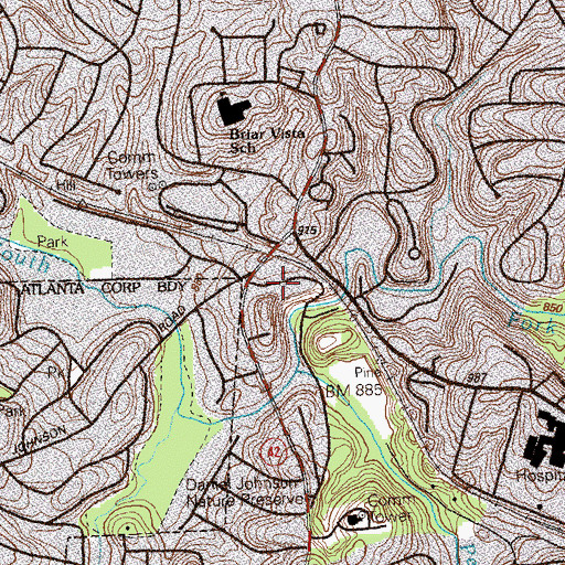 Topographic Map of Sage Hill Shopping Center, GA