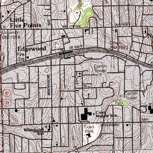 Topographic Map of Smith Chapel African Methodist Episcopal Church, GA